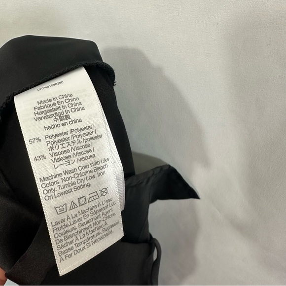 NWT Madewell The Harlow Wide Leg High Rise Satin Pants in Black - Picture 14 of 15